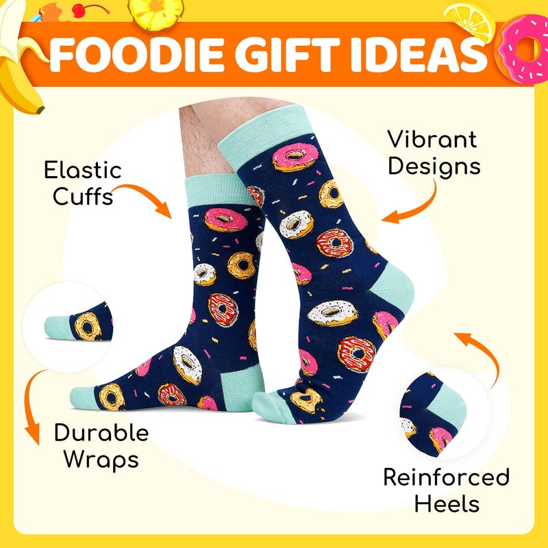 Happy Pop HAPPYPOP Funny Donut Socks for Men - Crazy Novelty Silly Socks for Teen Boys, Donut Gifts, Cool Stocking Stuffers - Image 2